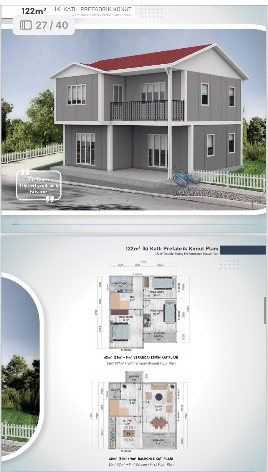 122 Metre kare Dublex