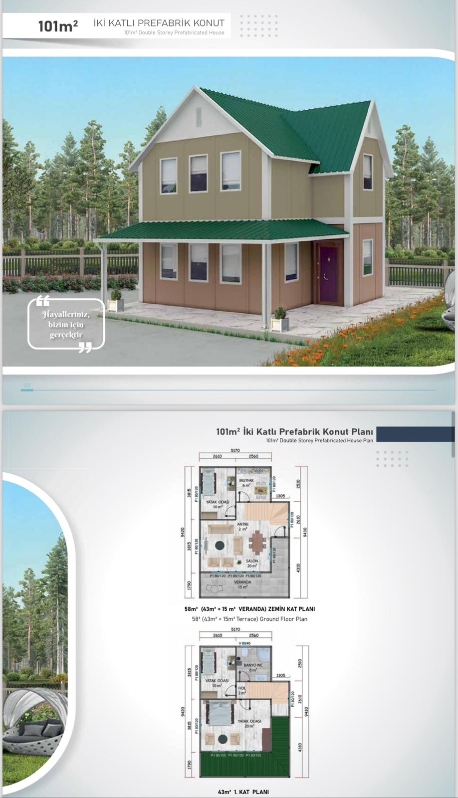 101 Metre kare dublex